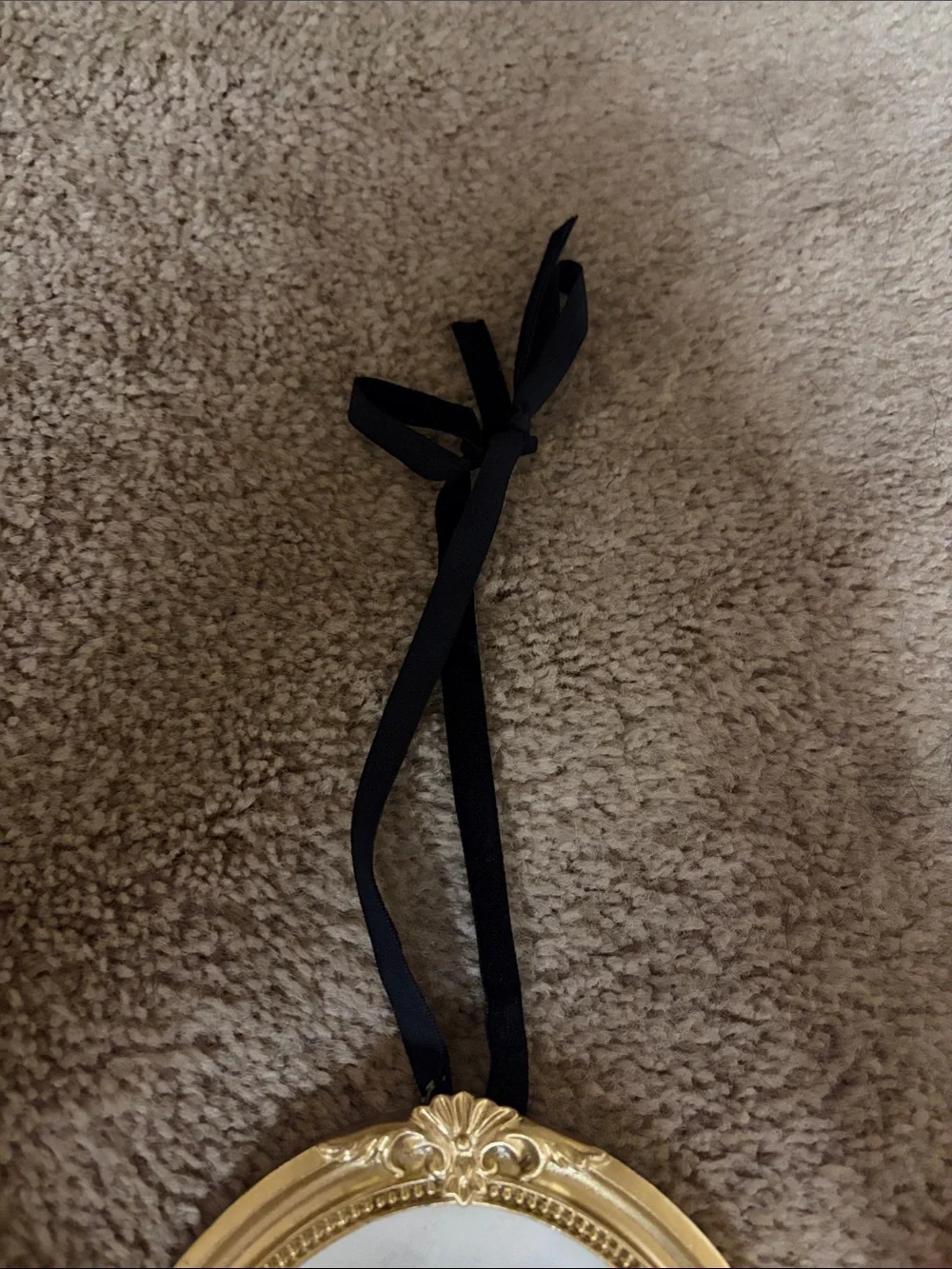 Hobby Lobby Gold Oval Wall Mirror with Black Ribbon